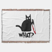 Cat What_ Funny Black Cat  Decke (Vorderseite)