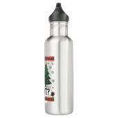 Cat What Funny Black Cat Pushing Christmas Tree Ug Edelstahlflasche (Rechts)