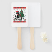 Cat What Funny Black Cat Pushing Christmas Tree Ug Fächer (Vorne und Hinten)