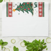 Cat What Funny Black Cat Pushing Christmas Tree Ug Geschirrtuch (Gefaltet)