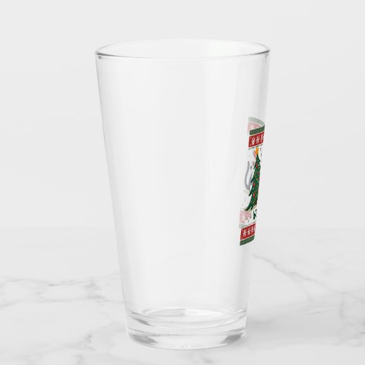 Cat What Funny Black Cat Pushing Christmas Tree Ug Glas (Rechts)