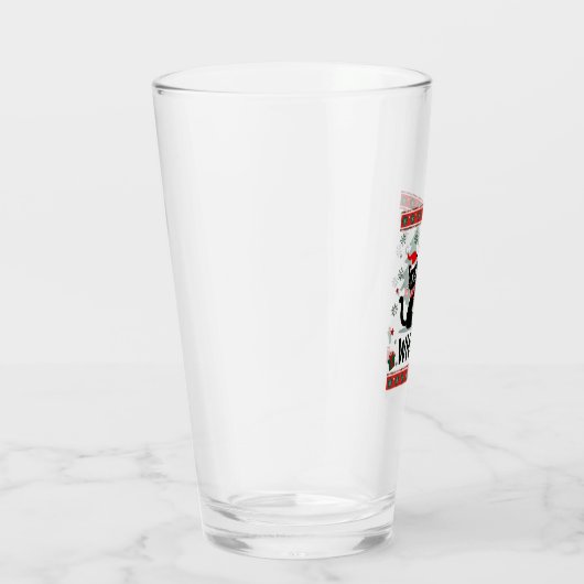 Cat What Funny Black Cat Pushing Christmas Tree Ug Glas (Rechts)