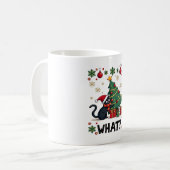 Cat What Funny Black Cat Pushing Christmas Tree Ug Kaffeetasse (Vorderseite Links)