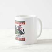 Cat What Funny Black Cat Pushing Christmas Tree Ug Kaffeetasse (VorderseiteRechts)