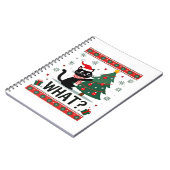 Cat What Funny Black Cat Pushing Christmas Tree Ug Notizblock (Linke Seite)