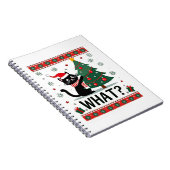 Cat What Funny Black Cat Pushing Christmas Tree Ug Notizblock (Rechte Seite)