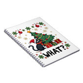 Cat What Funny Black Cat Pushing Christmas Tree Ug Notizblock (Rechte Seite)