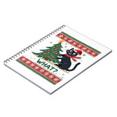 Cat What Funny Black Cat Pushing Christmas Tree Ug Notizblock (Linke Seite)