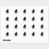 Cat What_ Funny Black Cat  Runder Aufkleber (Blatt)