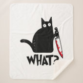 Cat What_ Funny Black Cat  Sherpadecke (Vorderseite)
