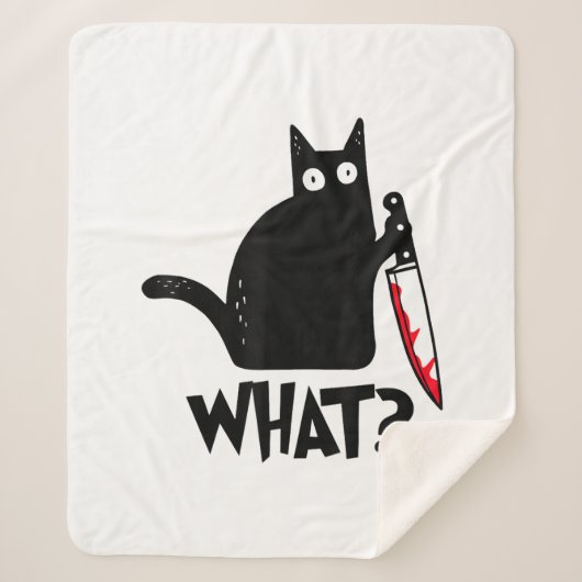 Cat What_ Funny Black Cat  Sherpadecke (Vorderseite)