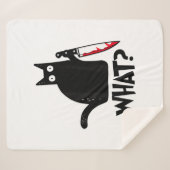 Cat What_ Funny Black Cat  Sherpadecke (Vorderseite (Horizontal))