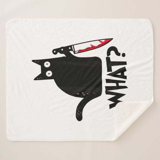 Cat What_ Funny Black Cat  Sherpadecke (Vorderseite (Horizontal))