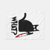 Cat What Funny Black Cat Shirt Fleecedecke (Vorderseite (Horizontal))