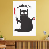 Cat What Funny Black Cat Shirt Fun Murderous Cat W Leinwanddruck (Insitu (Wohnzimmer))