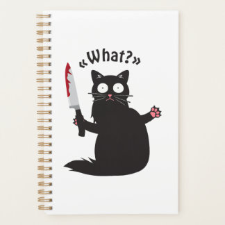 Cat What Funny Black Cat Shirt Fun Murderous Cat W Planer