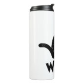 Cat What_ Funny Black Cat  Thermosbecher (Nach links gedreht)