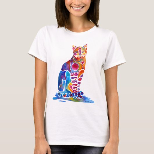 Cat Whimsical Art T-Shirt (Vorderseite)