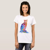 Cat Whimsical Art T-Shirt (Vorne ganz)