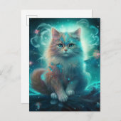 Cat Whimsical Fantasy Art Postkarte (Vorne/Hinten)