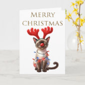 Cat Whimsy Funny Cat Weihnachten Karte (Gelbe Blume)