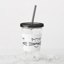 Cat Whisker Face Acrylic Tumblers Acryltrinkbecher