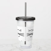 Cat Whisker Face Acrylic Tumblers Acryltrinkbecher (Rechts)