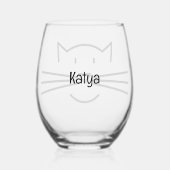 Cat Whiskers Design Weinglas Ohne Stiel (Rückseite)