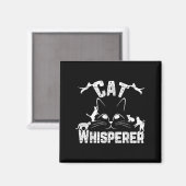 Cat Whisperer Funny Cat Lover Kitty Face Distresse Magnet (Vorderseite/Rückseite)