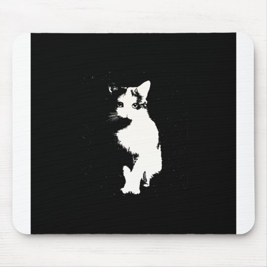Cat White Mousepad (Vorne)