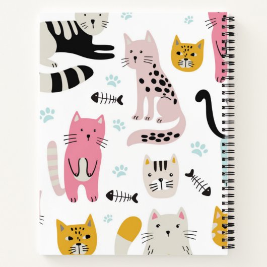 Cat White Notizblock (Rückseite)