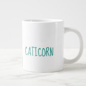 Cat White Unicorn Caticorn Farbenfrohe Sterne Chic Jumbo-Tasse (Rechts)
