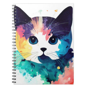 Cat Wild Nature Animal Color Art Malerei Notizblock