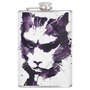 Cat Wild Nature Free Spirit Art Pinselstrich Flachmann