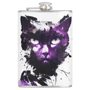 Cat Wild Nature Free Spirit Art Pinselstrich Flachmann