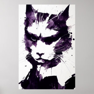 Cat Wild Nature Free Spirit Art Pinselstrich Poster