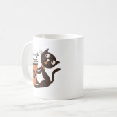 Cat will Kaffee komisch Kaffeetasse (Vorderseite Links)