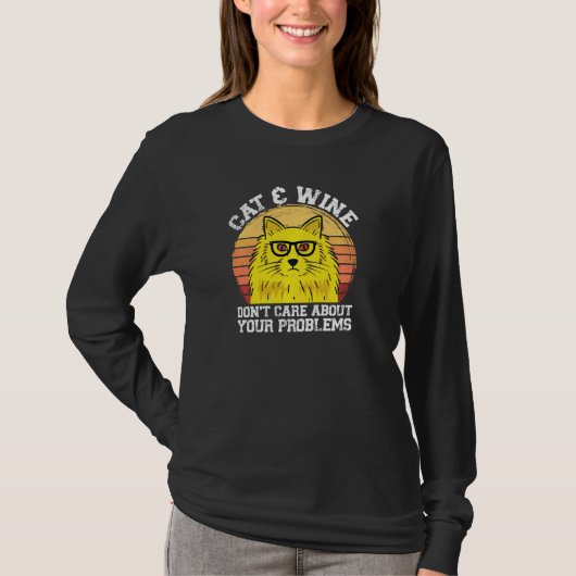 Cat & Wine Kücheneigentümer-Pullover ist Ihnen ega T-Shirt (Vorderseite)