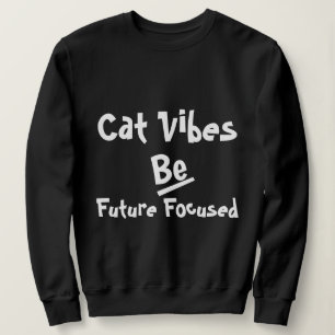 Cat Winter Fall Retro Funny Personalisiert Black Sweatshirt