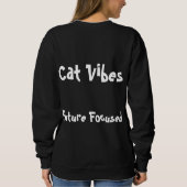 Cat Winter Fall Retro Funny Personalisiert Black Sweatshirt (Rückseite)