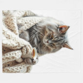 Cat Winter Tee genießen Fleecedecke (Vorderseite (Horizontal))