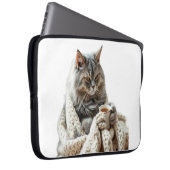Cat Winter Tee genießen Laptopschutzhülle (Vorne Rechts)