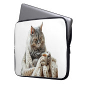 Cat Winter Tee genießen Laptopschutzhülle (Vorderseite Links)
