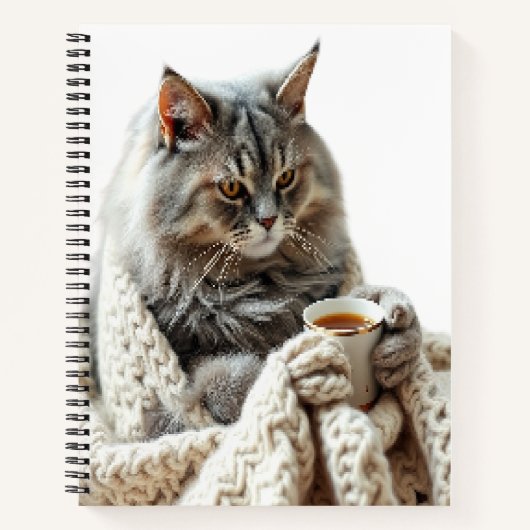 Cat Winter Tee genießen Notizblock (Vorderseite)