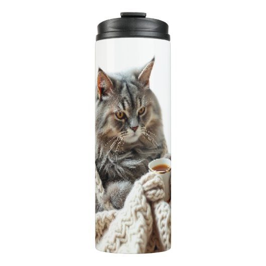 Cat Winter Tee genießen Thermosbecher (Vorderseite)