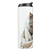 Cat Winter Tee genießen Thermosbecher (Nach links gedreht)