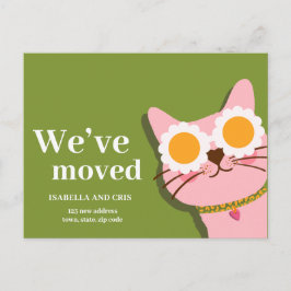 Cat Wir haben neue Adresse Ankündigung verschoben Postkarte