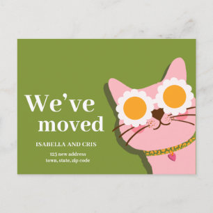 Cat Wir haben neue Adresse Ankündigung verschoben Postkarte