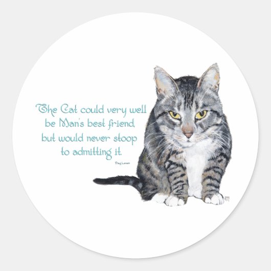 Cat Wisdom - und Freundschaft Runder Aufkleber (Vorderseite)