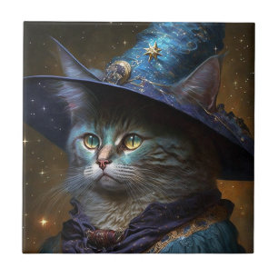 Cat Witch Fantasy Art Fliese